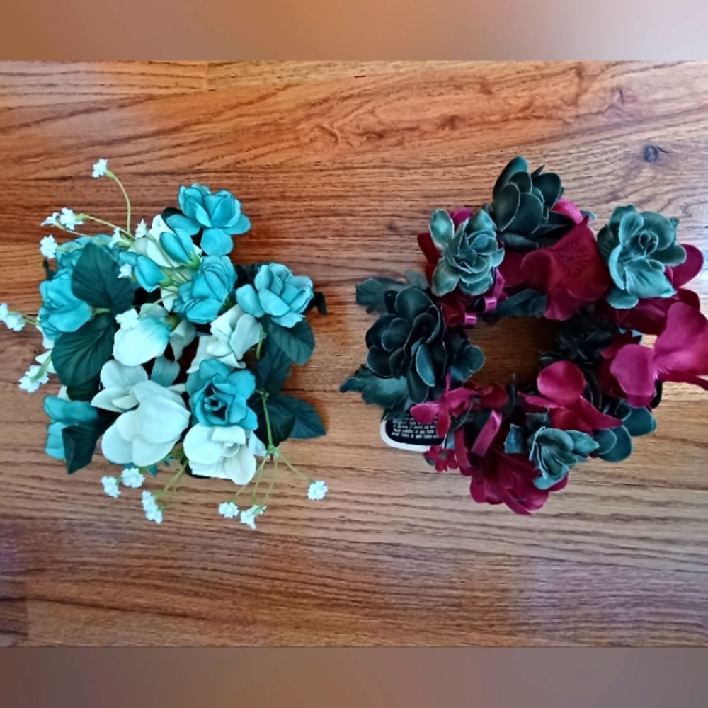 Set of 2 NWT PartyLite Vintage 3 Inch Floral Candle Rings